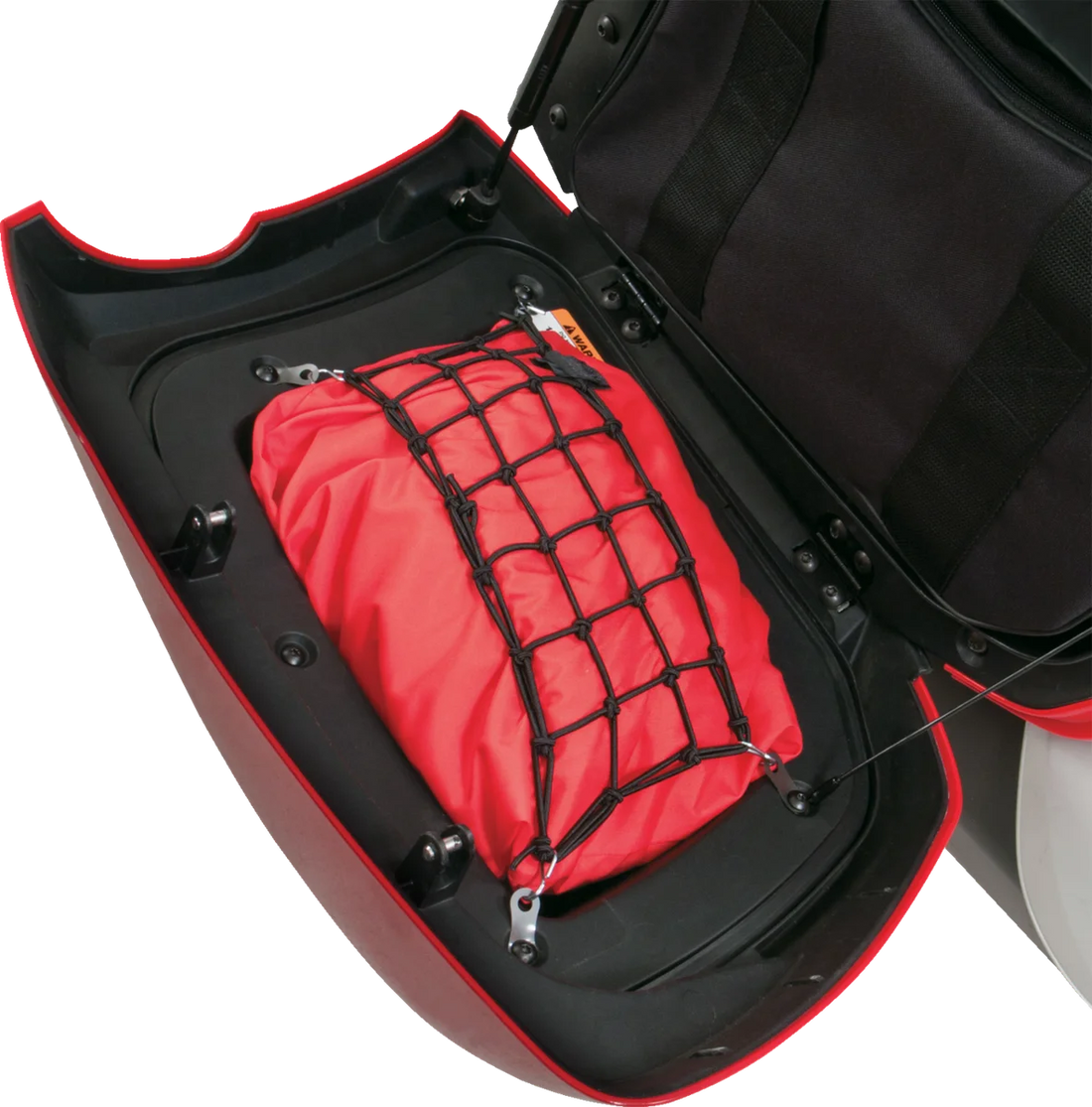 Net Set - Trunk/Saddlebag - Black Show Chrome - Back View