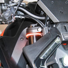 Load image into Gallery viewer, New Rage Cycles 24+ KTM 1390 Super Duke Front Turn Signals - Installation View