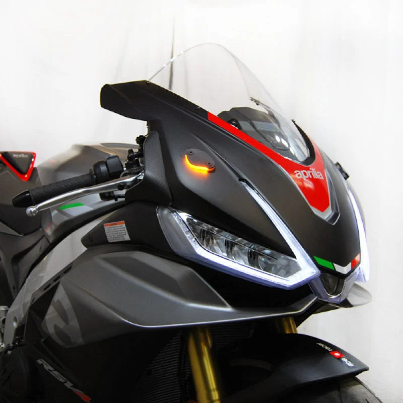 New Rage Cycles 25+ Aprilia RSV4 Mirror Block Off Turn Signals - Main Product View