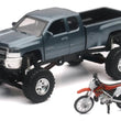 Load image into Gallery viewer, New Ray Toys Chevrolet Silverado with Honda Dirt Bike/ Scale - 1:32