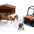 Load image into Gallery viewer, New Ray Toys Kubota RTV-X1120D Playset with Figurine, Barn and Horses/ Scale - 1:18