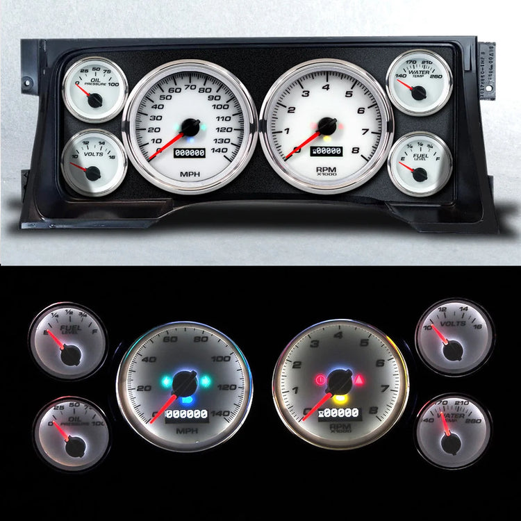 New Vintage USA Gauge Kit GM Truck 95-98 Performance  White 95101-03