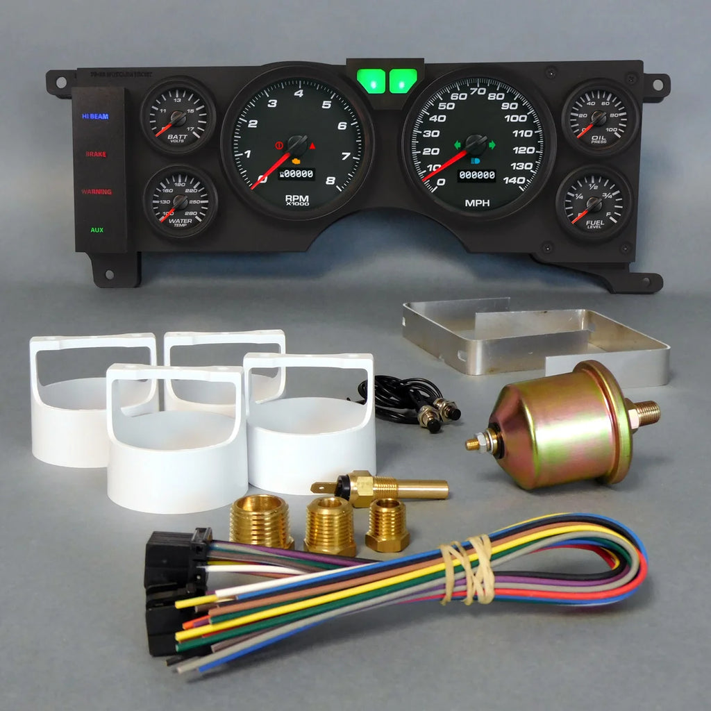 New Vintage USA Gauge Kit Mustang 78-86 Perf II Blk 79211-01