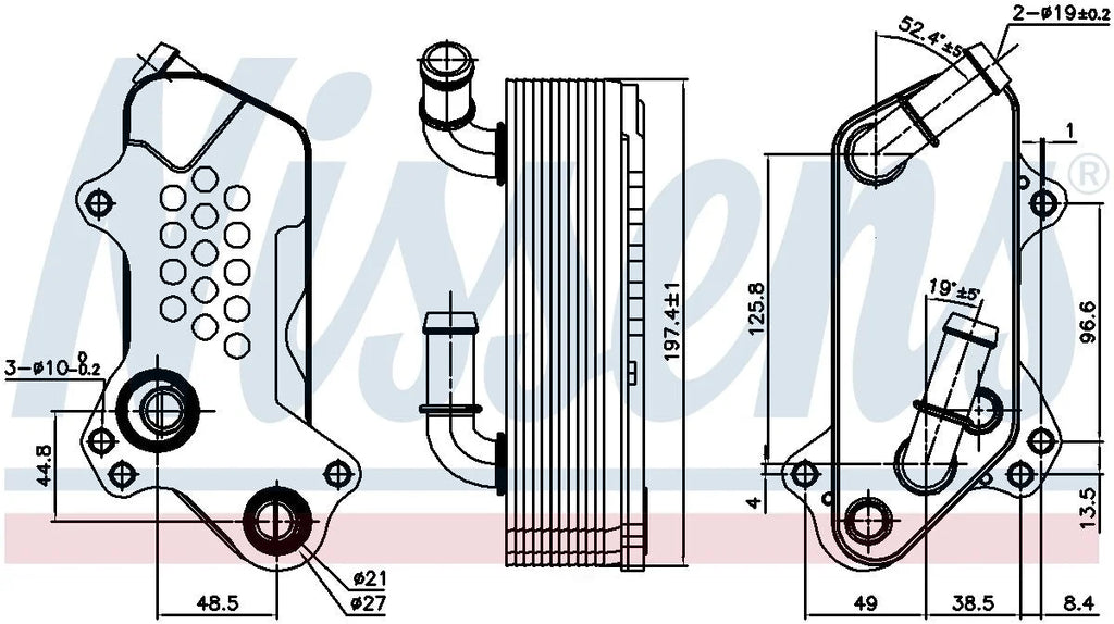 Nissens Engine Oil Cooler 91126 fits 2003-2011 Saab 9-3 / 9-3x - Main Product View