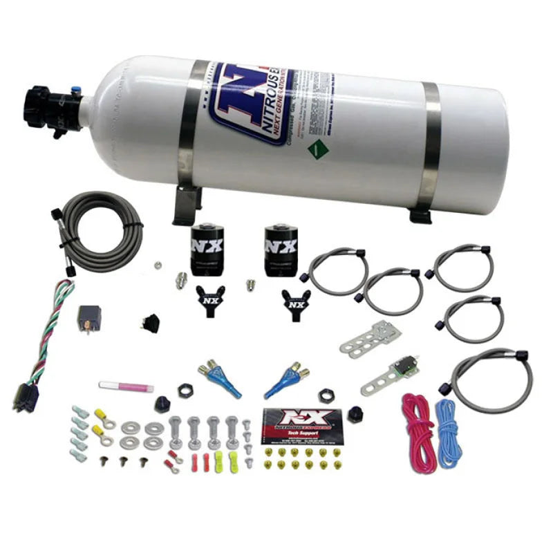Nitrous Express 08-10 Dodge Viper EFI Dual Nozzle (100-300HP) w/15lb Bottle - Main Product View