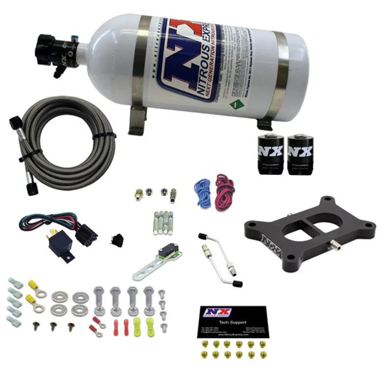 Nitrous Express 2 BBL/Gasoline Nitrous Kit (50-300HP) w/10lb Bottle - Back View