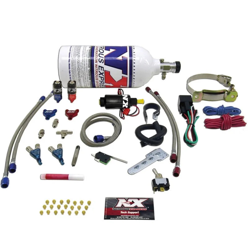 Nitrous Express 2 Cyl Piranha Nitrous Kit w/2.5lb Bottle - Back View