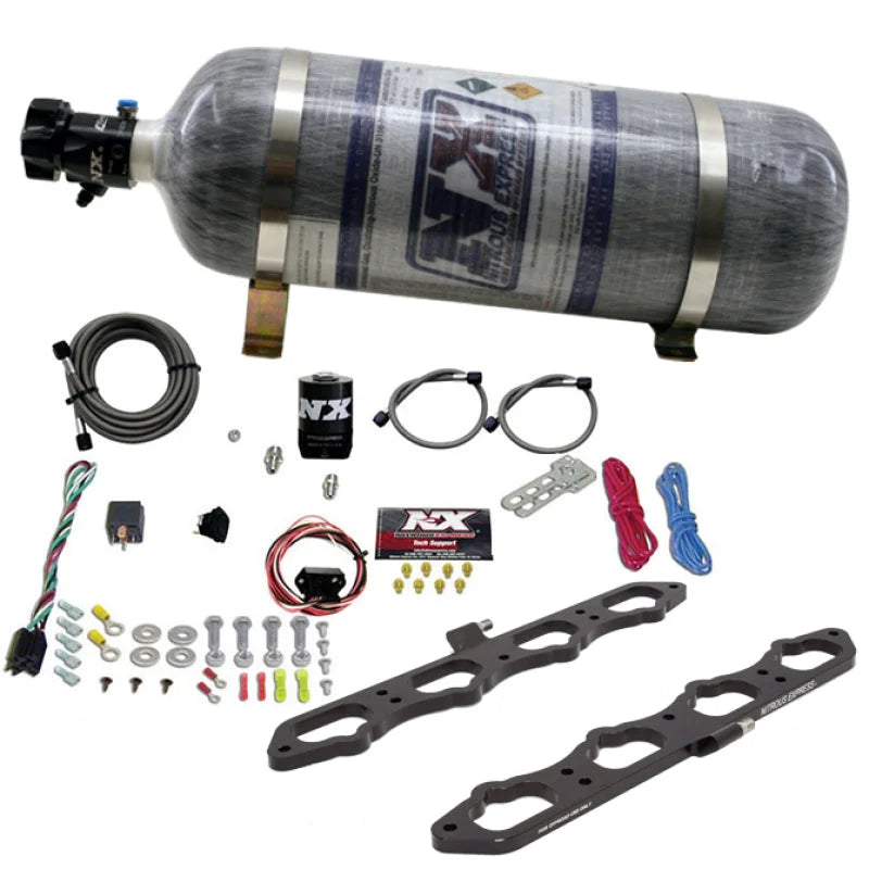 Nitrous Express 2018+ Ford 5.0L Coyote Dry Direct Port Plate System w/12lb Bottle - Main Product View