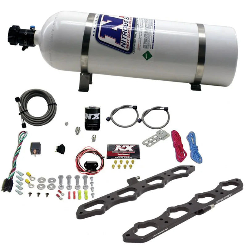 Nitrous Express 2018+ Ford 5.0L Coyote Dry Direct Port Plate System w/15lb Bottle - Main Product View