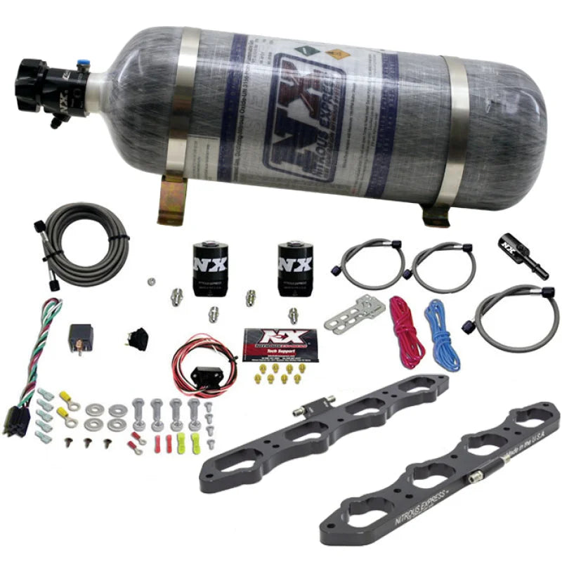 Nitrous Express 2018+ Ford 5.0L Coyote Wet Direct Port Plate System (w/12lb Bottle) - Main Product View