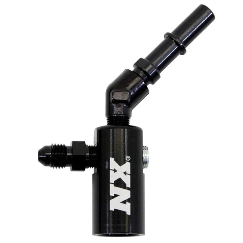 Nitrous Express 3/8-10mm Late Model Billet Fuel Line Adapter 45 Degree - Side View