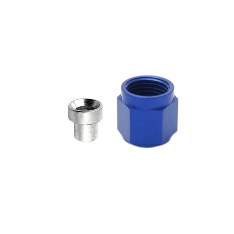 Nitrous Express 3AN B-Nut & Sleeve - Blue - Back View