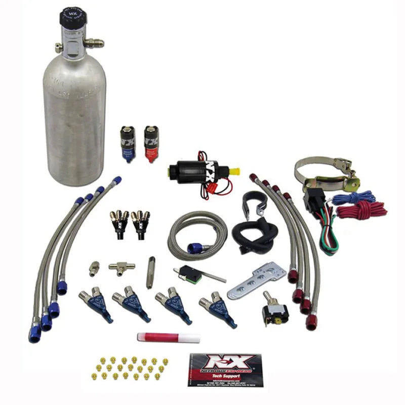 Nitrous Express 4 Cyl Piranha Nitrous Kit (For EFI Applications) w/1.4lb Bottle - Main Product View