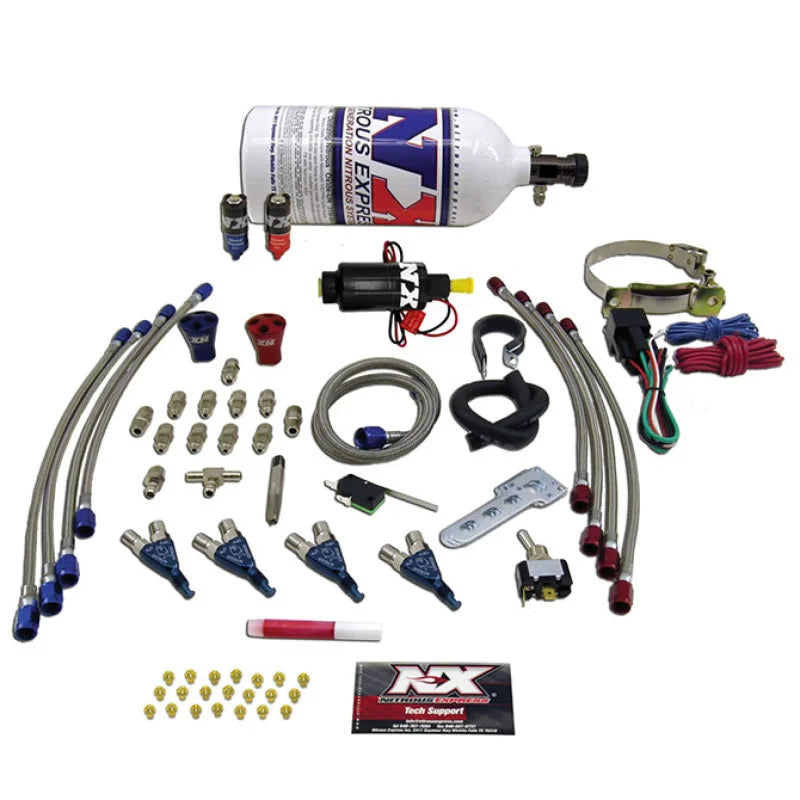 Nitrous Express 4 Cyl Piranha Nitrous Kit (For EFI Applications) w/2lb Bottle - Main Product View