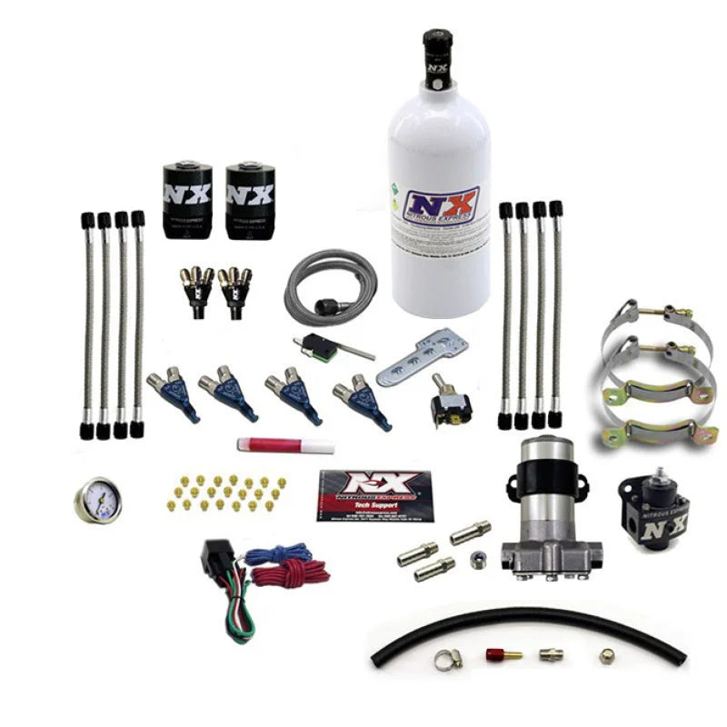 Nitrous Express 4 Cyl Piranha Nitrous Kit (Pro-Mod) w/2.5lb Bottle - Side View