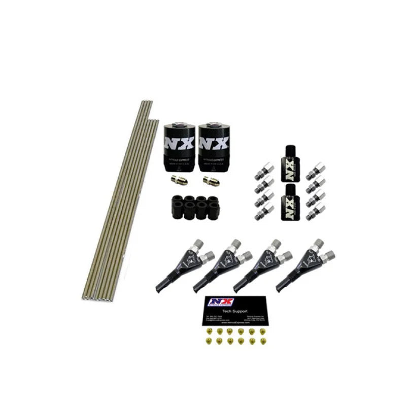 Nitrous Express 4 Cyl Shark Plumb Kit w/2 Solenoids & 75HP Jets Incl Hardware - Main Product View