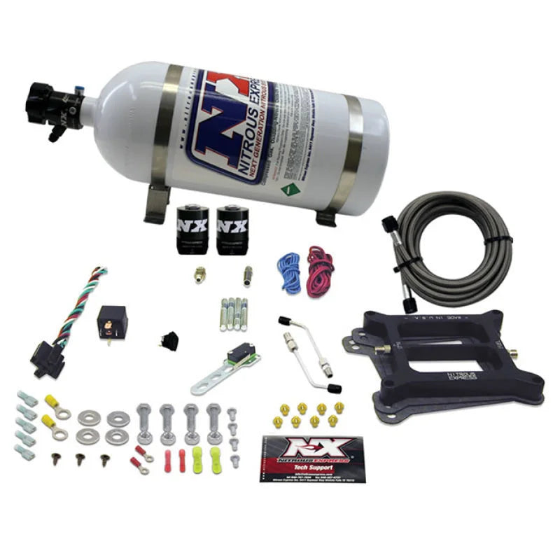 Nitrous Express 4150 4-BBL/Gasoline Nitrous Kit (100-500HP) w/10lb Bottle - Main Product View