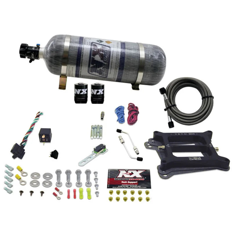 Nitrous Express 4150 4-BBL/Gasoline Nitrous Kit (50-300HP) w/Composite Bottle - Main Product View