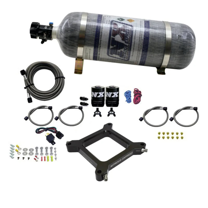 Nitrous Express 4150 Assassin Plate Stage 6 Nitrous Kit (50-300HP) w/12lb Bottle - Main Product View