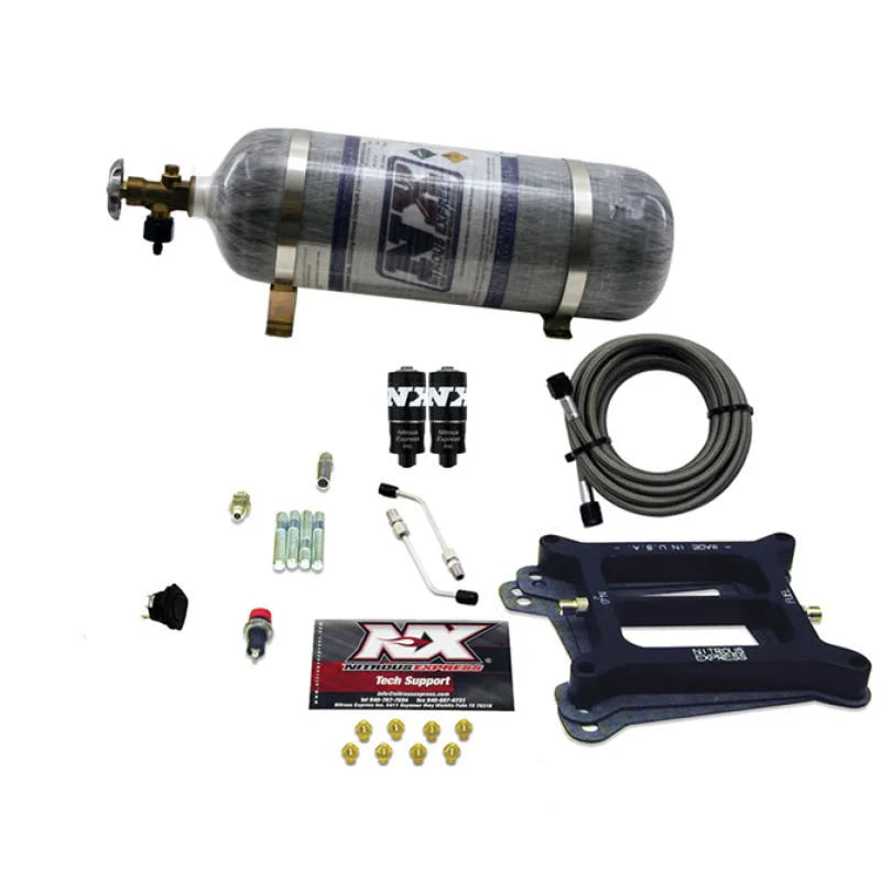 Nitrous Express 4150 Hitman 4-BBL Nitrous Kit (100-200HP) w/Composite Bottle - Main Product View