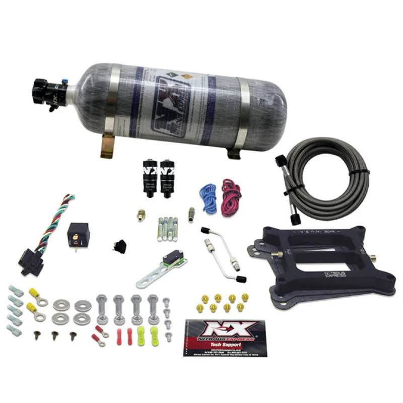 Nitrous Express 4150 Hitman Plus 4-BBL Nitrous Kit (50-200HP) w/Composite Bottle - Main Product View
