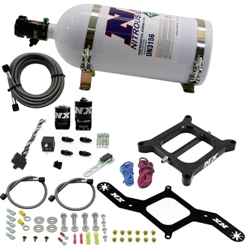 Nitrous Express 4150 RNC Conventional Nitrous Plate Kit w/.375in Solenoid w/10lb Bottle - Main Product View