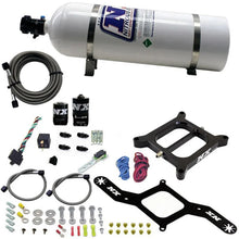 Load image into Gallery viewer, Nitrous Express 4150 RNC Conventional Nitrous Plate Kit w/.375in Solenoid w/15lb Bottle - Main Product View