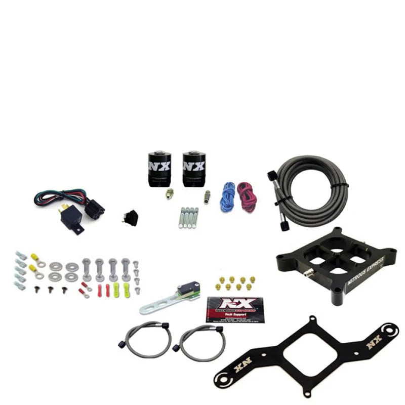 Nitrous Express 4150 Single Entry Billet Crossbar Nitrous Plate Kit (50-300HP) w/o Bottle - Side View