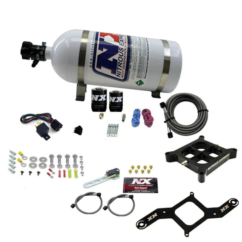 Nitrous Express 4150 Single Entry Crossbar Plate RNC Nitrous Kit (250-750HP) w/10lb Bottle - Main Product View