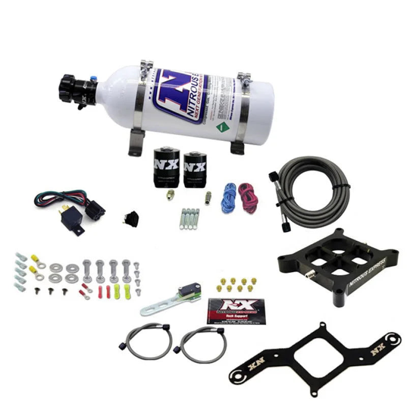 Nitrous Express 4150 Single Entry Crossbar Plate RNC Nitrous Kit (250-750HP) w/5lb Bottle - Main Product View