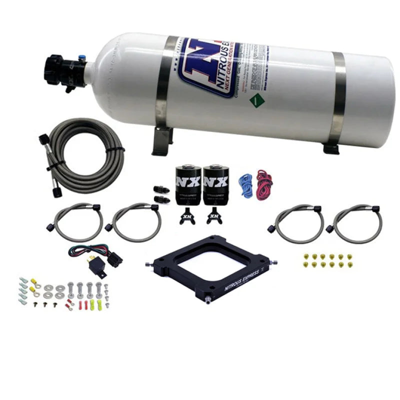 Nitrous Express 4500 Assassin Plate Pro Power Nitrous Kit (100-500HP) w/15lb Bottle - Main Product View