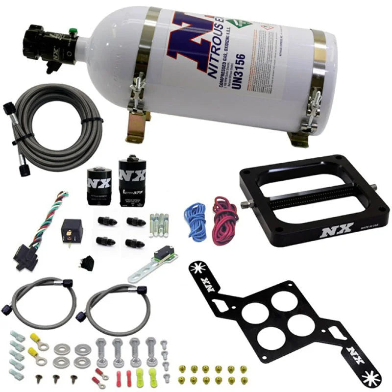 Nitrous Express 4500 RNC Conventional Nitrous Plate Kit w/.375in Solenoid w/10lb Bottle - Main Product View