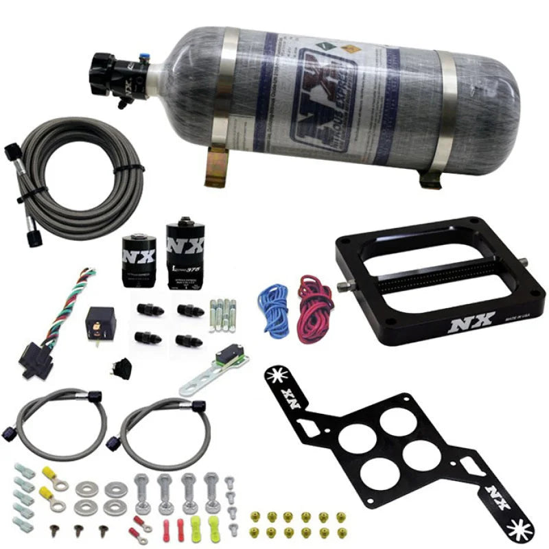 Nitrous Express 4500 RNC Conventional Nitrous Plate Kit w/.375in Solenoid w/12lb Bottle - Main Product View