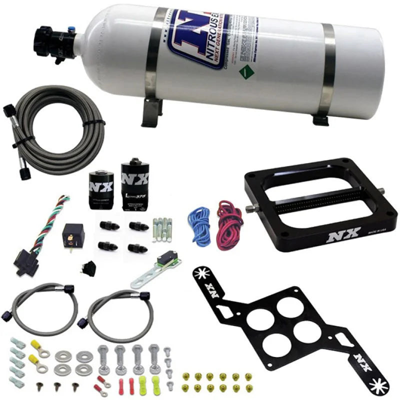 Nitrous Express 4500 RNC Conventional Nitrous Plate Kit w/.375in Solenoid w/15lb Bottle - Main Product View