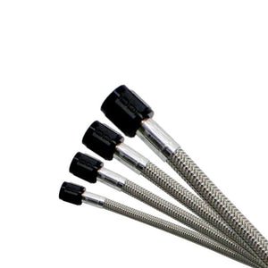 Nitrous Express 4AN 20in Stainless Braided Double SHO Hose (w/Black 3AN Ends - Both Ends) - Main Product View