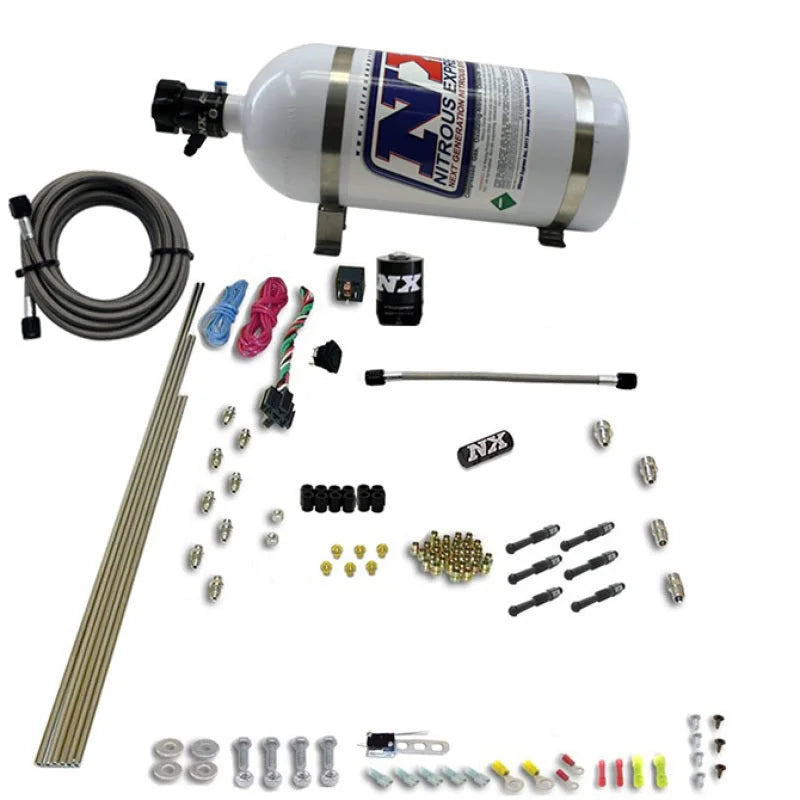 Nitrous Express 6 Cyl Dry Direct Port Nitrous Kit w/ 10lb Bottle - Side View