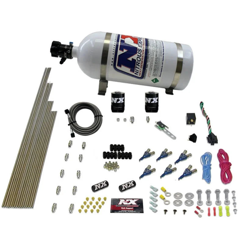 Nitrous Express 6 Cyl Gas Nitrous Kit (150-375HP) w/10lb Bottle - Back View