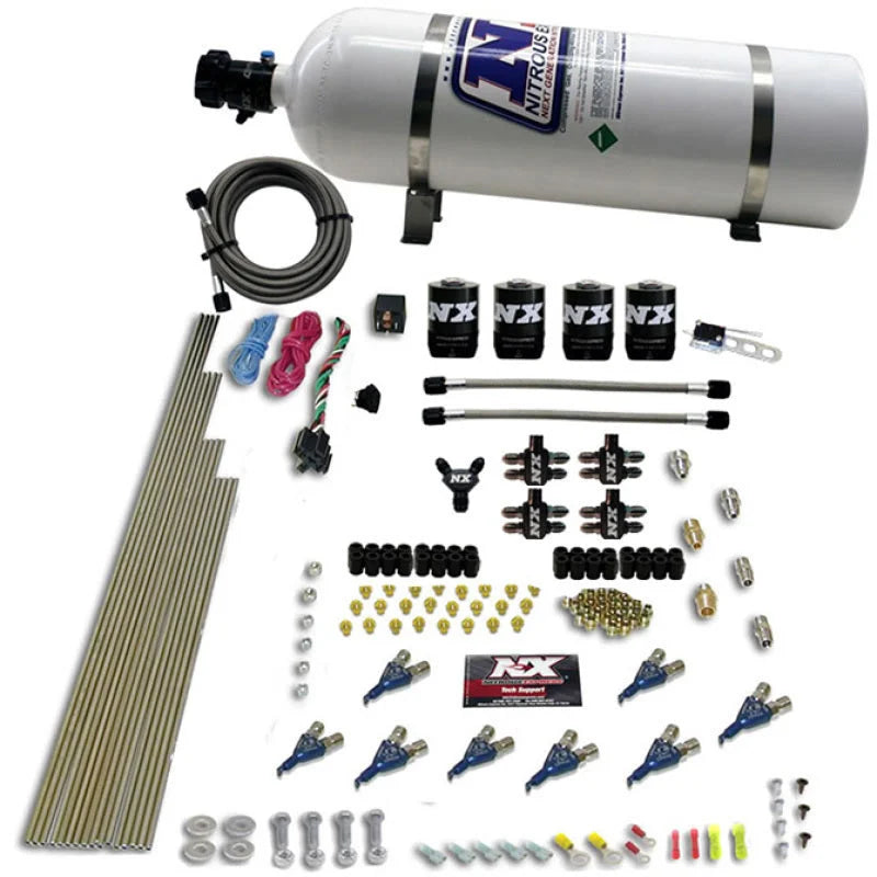 Nitrous Express 8 Cyl Alcohol Nitrous Kit (250-550HP) w/15lb Bottle - Side View