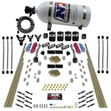 Load image into Gallery viewer, Nitrous Express 8 Cyl Dry Direct Port Dual Stage 4 Solenoids Nitrous Kit (200-600HP) w/10lb Bottle - Side View