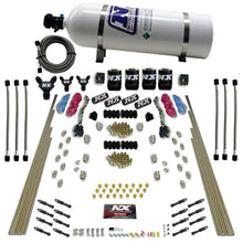 Load image into Gallery viewer, Nitrous Express 8 Cyl Dry Direct Port Dual Stage 4 Solenoids Nitrous Kit (200-600HP) w/15lb Bottle - Side View