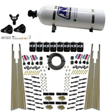 Load image into Gallery viewer, Nitrous Express 8 Cyl Dry Direct Port Four Stage 8 Solenoids Nitrous Kit (200-600HP) w/15lb Bottle - Side View
