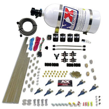 Load image into Gallery viewer, Nitrous Express 8 Cyl Piranha Direct Port 4 Solenoids Nitrous Kit (200-500HP) w/10lb Bottle - Main Product View