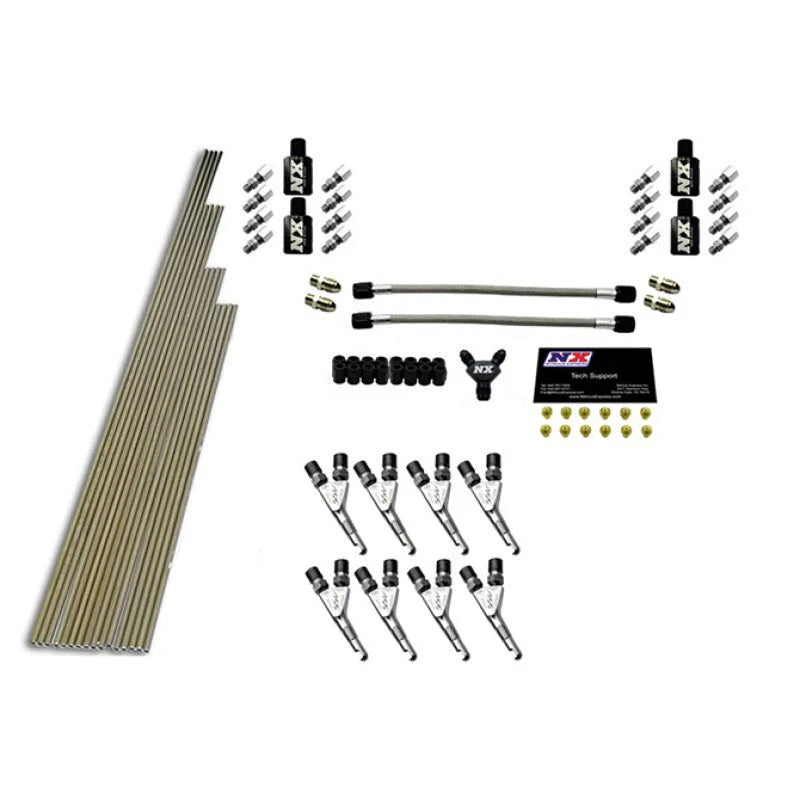 Nitrous Express 8 Cyl SSV/Std Plumbing Kit w/o Solenoids w/300HP Jets (Incl Hardware) - Main Product View