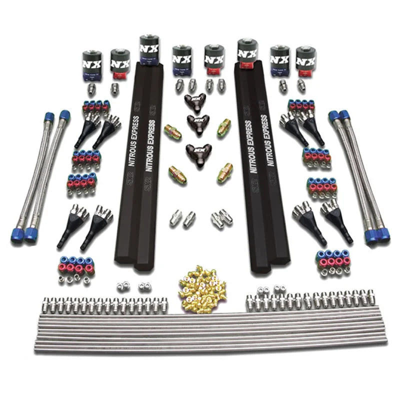 Nitrous Express 8 Cyl SX2 Nozzle Intake Plumbing Kit (Incl Hardware) - Main Product View