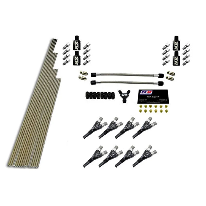 Nitrous Express 8 Cyl Shark Plumb Kit w/o Solenoids w/300HP Jets (Incl Hardware) - Main Product View