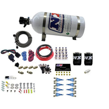 Load image into Gallery viewer, Nitrous Express 8 Cyl Soft Line Shark Rail Nitrous Kit w/10lb Bottle Pushloc - Side View