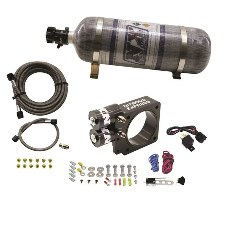 Nitrous Express 86-93 Ford Mustang GT 5.0L (Pushrod) Nitrous Plate Kit w/12lb Bottle - Main Product View