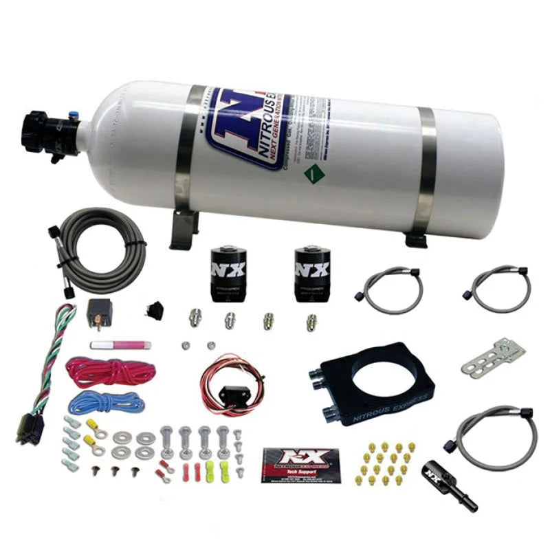 Nitrous Express 90mm Hemi Plate System (50-400hp) w/15lb Bottle - Main Product View