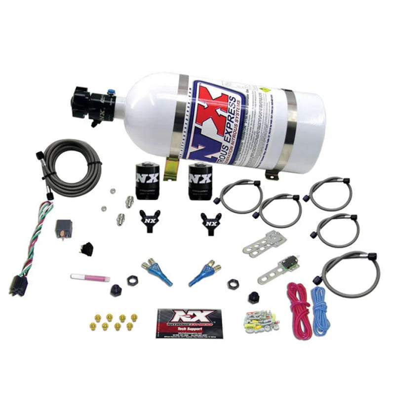 Nitrous Express 92-95 Dodge V8 TBI Dual Nozzle Nitrous Kit (50-125HP) w/10lb Bottle - Back View
