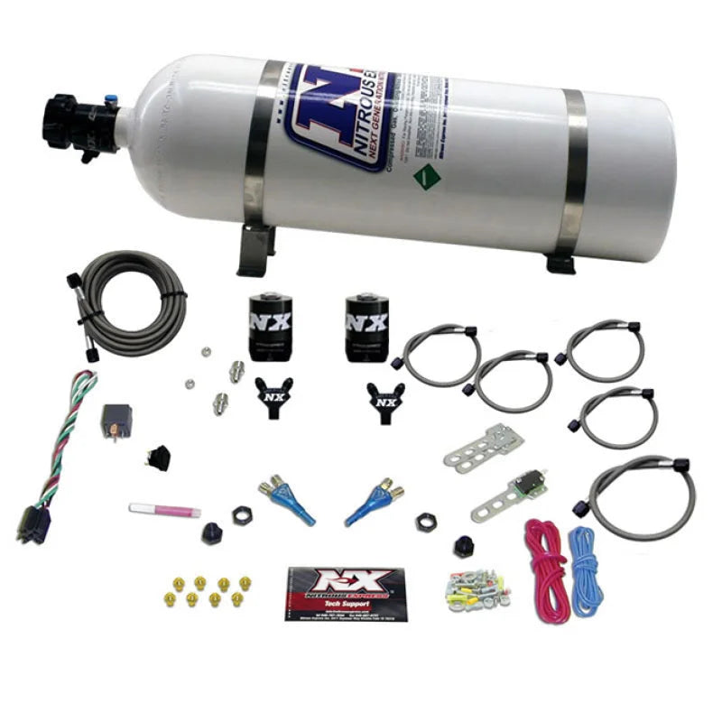 Nitrous Express 92-95 Dodge V8 TBI Dual Nozzle Nitrous Kit (50-125HP) w/15lb Bottle - Main Product View